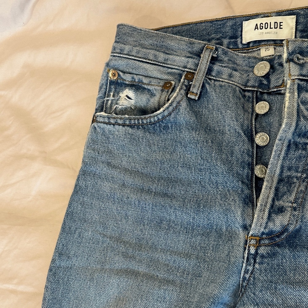 Agolde High Rise cropped Blue Jeans ‘Riley’ - Picture 3 of 11